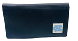 UNC Logo Black Leather Bifold Wallet Checkbook Cover