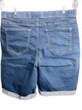 Kim Rogers Dark Denim Bermuda Shorts Elastic Waist Ladies 16