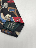Vintage Jack Nicklaus Golf Print Silk Tie, Men, One Size