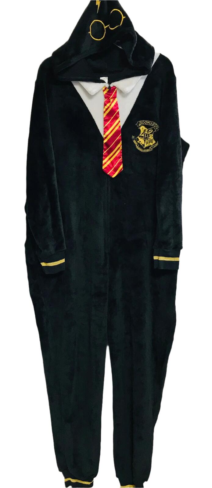 Harry Potter Hogwarts One Piece Pajamas Costume Tie Adult XL