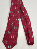 Vintage Mens Neck Tie Kent & Curwen Burgundy Golf 100% Silk