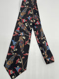 Vintage Jack Nicklaus Golf Print Silk Tie, Men, One Size