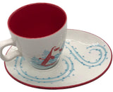 2007 Starbucks Snowman 6oz Cup and Saucer Set