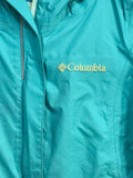 Columbia Full Zip Hooded Windbreaker Jacket TEAL Girls XS