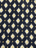 Vintage Brooks Brothers All-Silk White Flowers Necktie Black