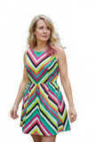 NWT! Crown & Ivy Dress Multicolor Chevron Stripes Ladies 8