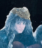 Vintage 1987 Bon Jovi Glass Wood Framed Picture 19”x15” Photo By Mark Weiss 1986
