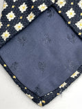Vintage Brooks Brothers All-Silk White Flowers Necktie Black