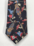 Vintage Jack Nicklaus Golf Print Silk Tie, Men, One Size