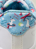 K-Swiss Shoes Court Casper White Unicorn Accent Girls 12.5