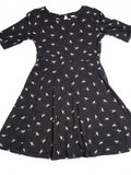 Old Navy girls dress black with white unicorns three-quarter sleevesize 10/12