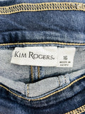 Kim Rogers Dark Denim Bermuda Shorts Elastic Waist Ladies 16