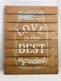 Wall Art Picture Wooden Pallet Mason Jar Art 15" x 19" LT WEAR