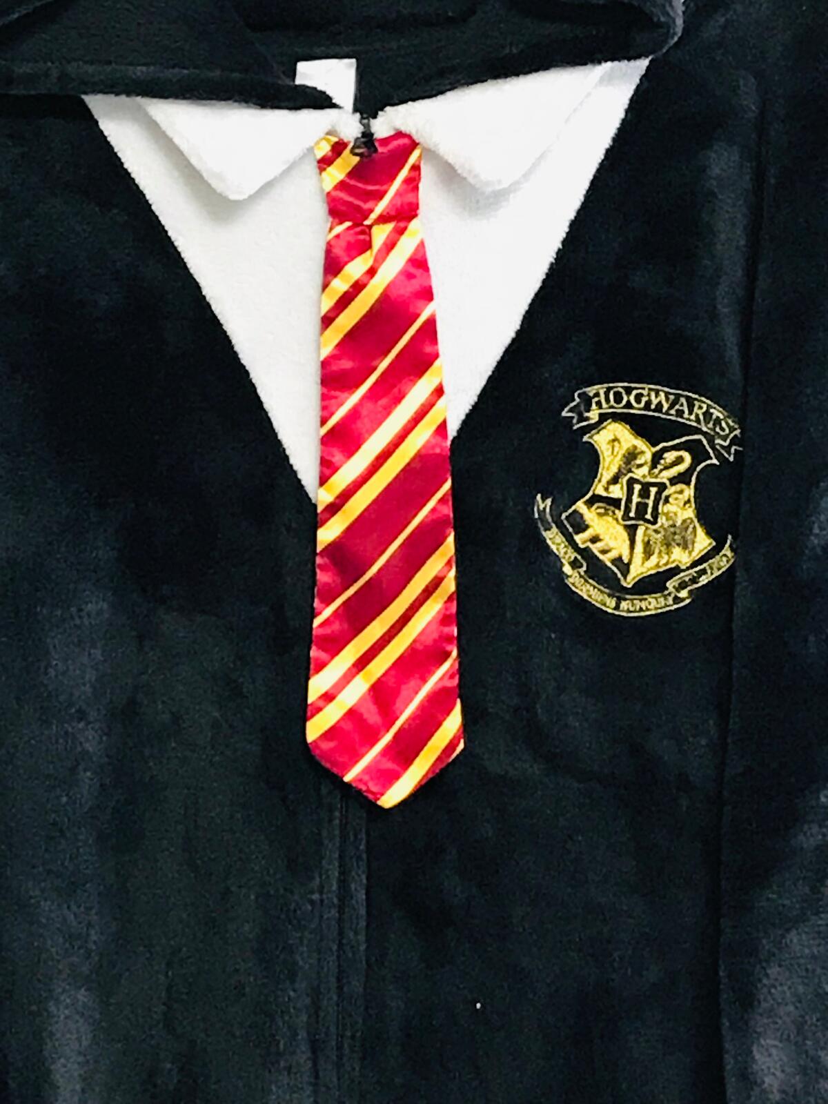 Harry Potter Hogwarts One Piece Pajamas Costume Tie Adult XL