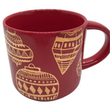 2015 Starbucks 14 oz Red Christmas Ornament Pattern Ceramic Coffee Mug