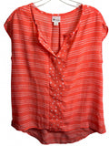 Stylus Sheer Coral / White Sleeveless Shirt Ladies S