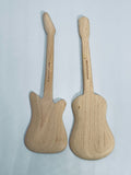 Kikkerland Wooden Guitar and Electric Guitar Shaped Spoon Rest - Set of 2