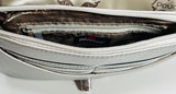Silver Pouchee Crossbody Bag with Adjustable Strap